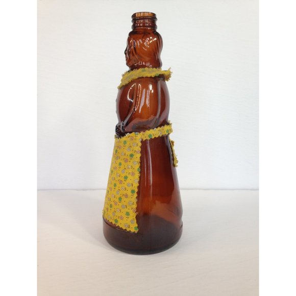 Vintage Mrs Butterworth Glass Syrup Bottle 10" with handmade apron - unique - Picture 3 of 6